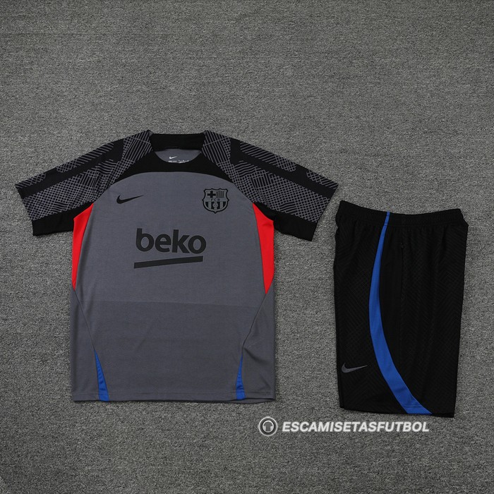 Chandal del Barcelona Manga Corta 22-23 Gris - Pantalon Corto